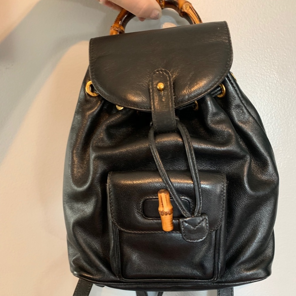 Vintage Gucci Bamboo Leather Backpack